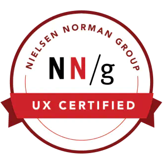 UX Certification badge from Nielsen/Norman Group